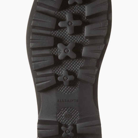 All Saints Wanda Lug Sole Black Leather Combat Boots 40/10 - Picture 7 of 16